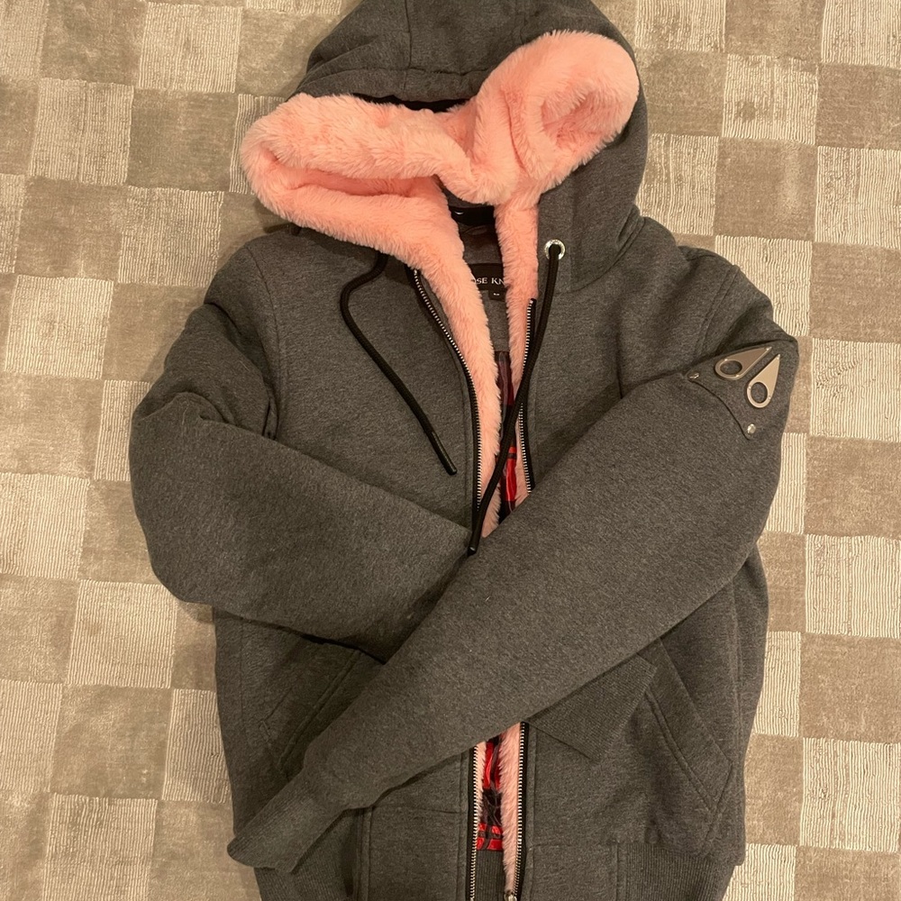 Moose Knuckles hooded sweatshirt jacket